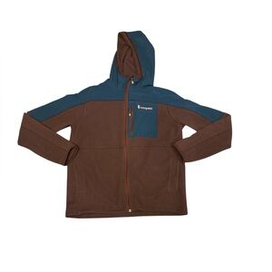 Cotopaxi Brown and Blue Fleece Hooded Jacket